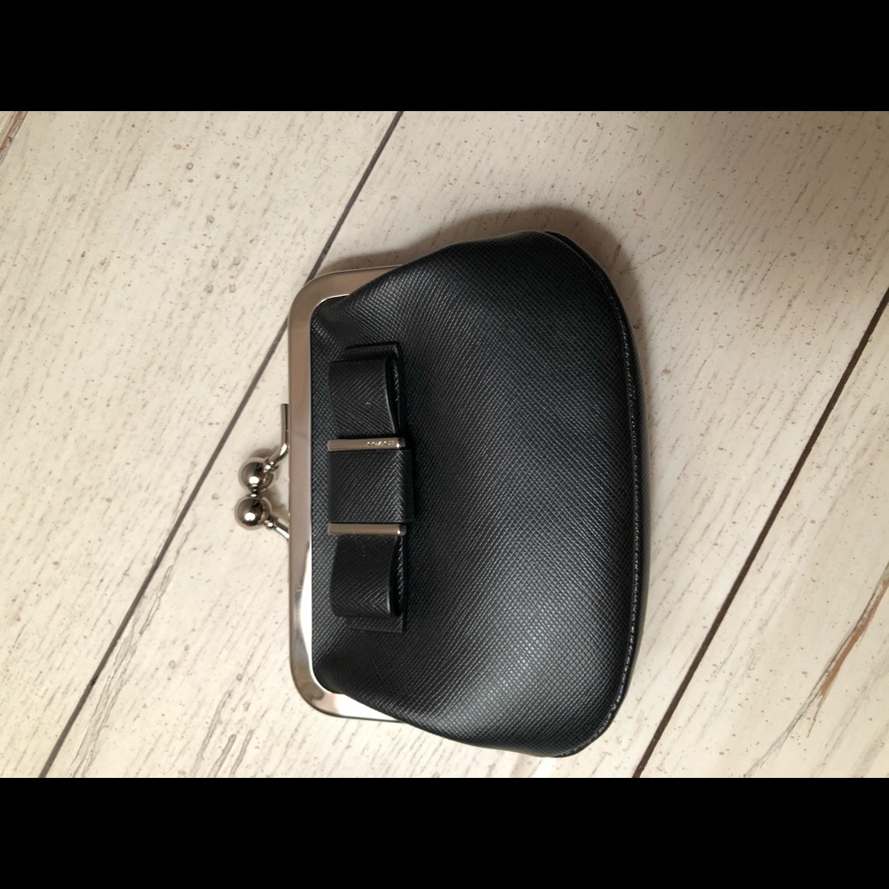 Saffiano Leather Coin Purse with bow